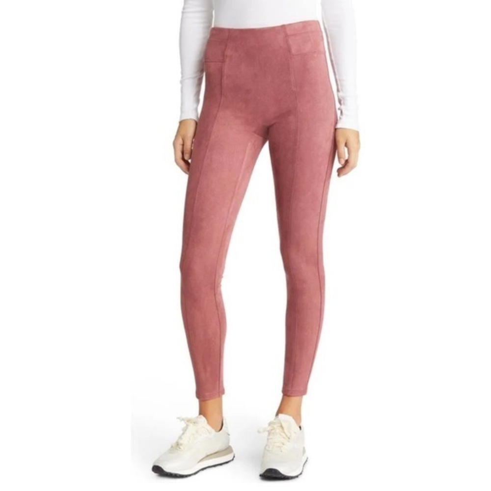 NWT Spanx rich rose faux suede pants. Size lg tall.